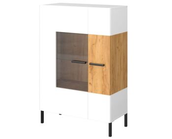 Сантес Витрина низкая 1W1D белый/дуб крафт золотой ВМВ Холдинг
